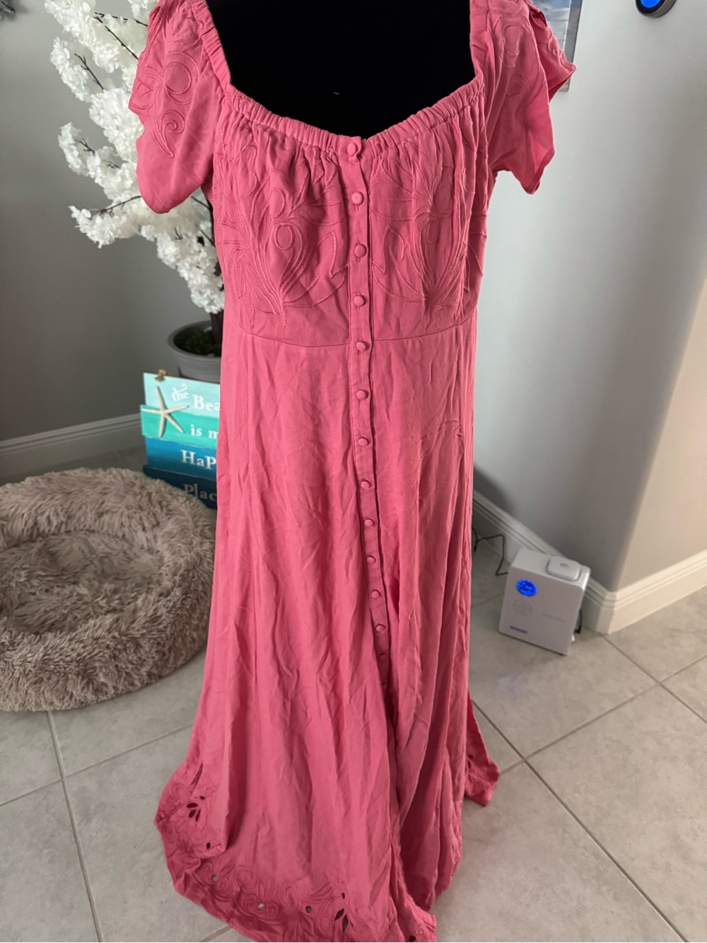 torrid Rose-Pink Button-Front Maxi Dress